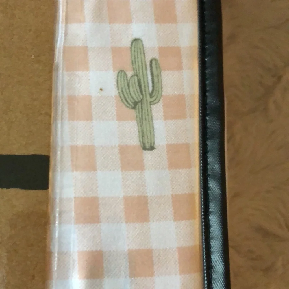 Wrangler Pink Gingham TWIN Sheet Set with Green Cactus Accents